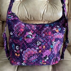 Disney x Vera Bradley Backpack/Shoulder Bag Mickey Mouse Paisley Floral Purple